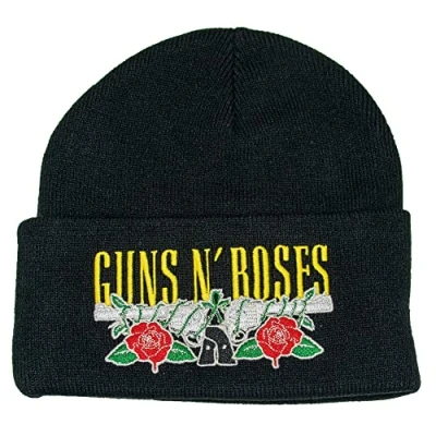 Imagen de Amplified Guns N Roses Gun Crest Cuff Beanie, Negro, Taille unique