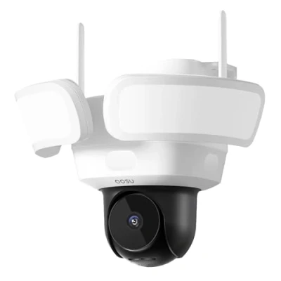 Imagen de AOSU Camara Vigilancia WiFi Exterior 3K Floodlight Camera Pro Outdoor con Cable 2600 lúmenes 360 Grados 3 Sensor Movimiento PIR Grabación Continua 24/7 Detección Humanoide por IA