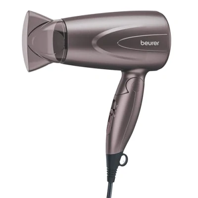 Imagen de Beurer HC 17 Secador de pelo compacto con función plegable, 2 ajustes calor y velocidades, 1300 vatios, protección contra sobrecalentamiento, boquilla profesional anilla para colgar