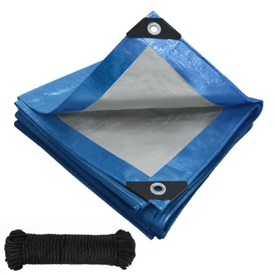 Imagen de lona de impermeable con ojales, 120 g/m², polietileno para camiones, resistente a la intemperie, al polvo, los rayos UV, desgarro, muebles jardín, madera, coche, barco,