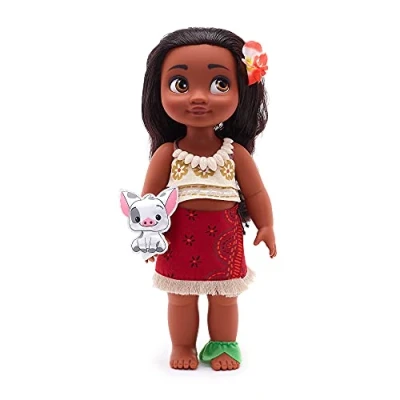 Imagen de Disney Store: muñeca en versión niña Coleccionable de Vaiana (colección Animators), 39 cm, Pelo enraizado y Traje realistas, Peluche Pua Raso Acolchado, para Mayores 3 años