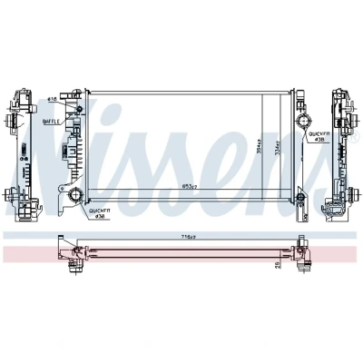 Imagen de NISSENS 606564 Radiador, refrigeración del motor Aluminio 653 334 26 Aletas soldadas VOLVO: XC60 II