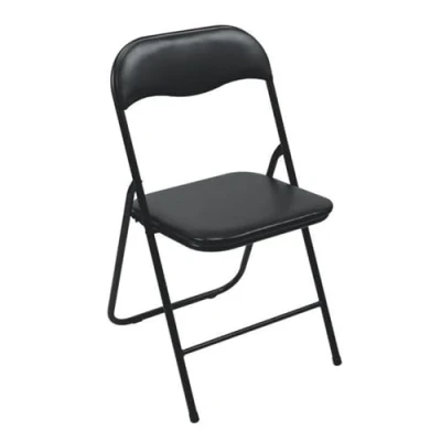 Imagen de Perel Silla Plegable, Resistente al Clima, máx. 150 kg, Negro