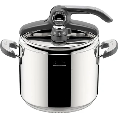 Imagen de Lagostina Salvaspazio 3 Cacerolas de Acero Inoxidable 18/10 + Mango Negro Extraíble, 4 Piezas, Inducción, Gas y Horno Ø 16, 18 20 cm, Apilable fácil almacenar, Fondo Capas