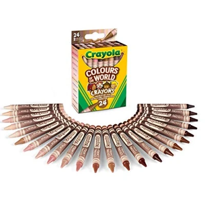 Imagen de CRAYOLA Colours of the World, Ceras en 24 Colores, Colores Multiculturales Surtidos Tonos de Piel, 52 0114