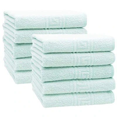 Imagen de ZOLLNER Set 10 Toallas de Lavabo, Verde, 50x100 cm, 80% algodón