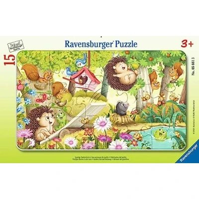 Imagen de Ravensburger Puzle Infantil con diseño de Animales jardín Divertidos, 15 Piezas, para niños a Partir 3 años, Color Amarillo (05661)