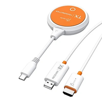 Imagen de j5create ScreenCast Transmisor y Receptor de Pantalla Inalámbrico USB C a HDMI, Soporta 1080p, Compatible con MacBook, iPad Pro, ChromeOS, Portátiles Android (JVAW62)