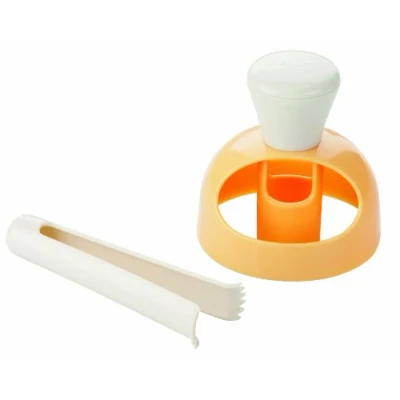 Imagen de Tescoma UTENSILIO para Donuts Americanos C/Pinzas Delicia, De plástico, Color Blanco, Amarillo
