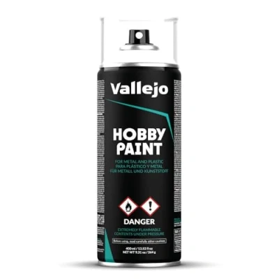 Imagen de Vallejo Hobby Paint Spray Blanco 400 Ml. Imprimación en para Modelismo y Maquetas de Acabado Mate Autonivelante. Capa Base Aerosol con 2 Difusores