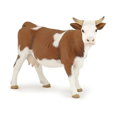 Imagen de Papo Farmyard Friends Figura Vaca simmental 13X4X8CM, Multicolor (2051133)