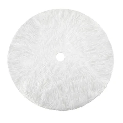 Imagen de HOWAF Falda Arbol Navidad, 78cm Piel Sintética de Navidad Blanco Cubre Pie Alfombra Base Manta para Decoración Hogar