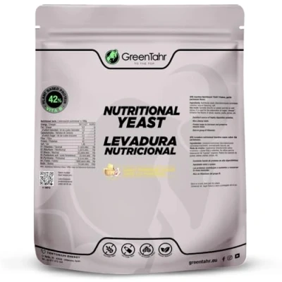 Imagen de Green Tahr Levadura Nutricional Sabor Ajo y Queso 500g, Nutritiva en Copos Rica Vitamina B Proteínas 42%, Nutritional Yeast Sin Gluten, Azucar, Ideal para Vegano