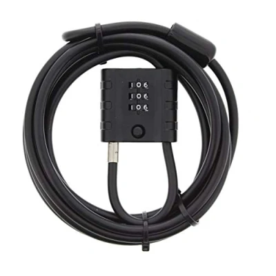 Imagen de BURG WÄCHTER Candado de cable con cerradura combinación, cuerda para bicicleta, Moto, Patinete eléctrico, Muebles jardín, 725 300 Snap+Lock, Negro, 3 m