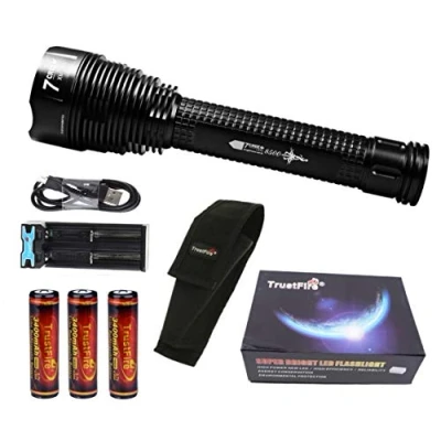 Imagen de Linterna Trustfire J18 7 Led CREE XML T6 3400 mAh 18650 8500lm / 1 Modo 3 baterías. Aguardos, vigilancia, caza, de gran alcance (B kit alumbrado)