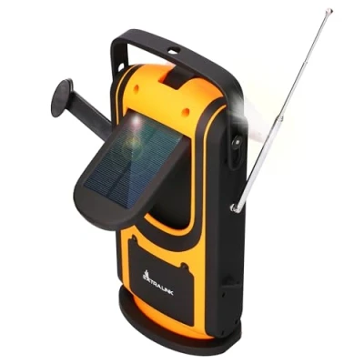 Imagen de Extralnik Radio Emergencia Am/FM, Solar y de manivela con Power Bank 6000mAh, 6 Modos Carga, USB C, Linterna Dinamo luz Lectura 4 Modos, SOS, Equipo Emergencia, Supervivencia