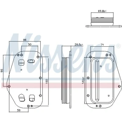 Imagen de NISSENS 91360 Radiador de aceite sin alojamiento del filtro OPEL: Astra H GTC, J Hatchback, Zafira B, CHEVROLET: Cruze Berlina