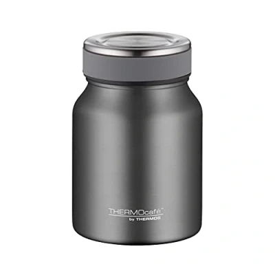 Imagen de ThermoCafé 4077.234.050 Recipiente térmico para alimentos de acero inoxidable, 500 ml, tarro aislante sopa o cereales, a prueba fugas, apto lavavajillas, mantiene 9 horas el calor, 14 frío, gris