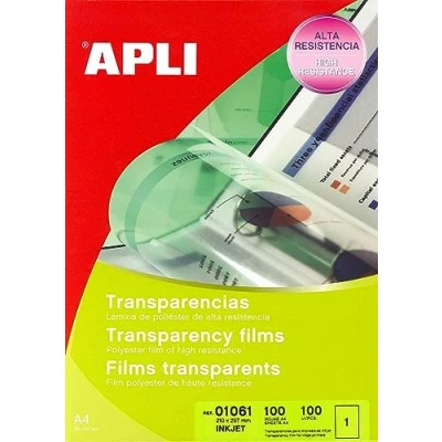 Imagen de APLI 1061 Transparencias sin banda para inkjet 100 hojas