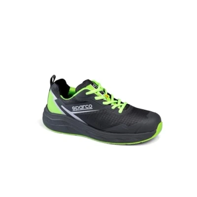 Imagen de Sparco SBTB0013B0E54042, Zapatos de Seguridad y contra Incendios Unisex Adulto, Gris Oscuro Verde Fluo, 42 EU