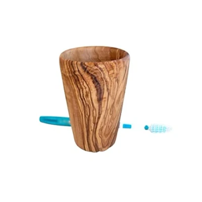 Imagen de D.O.M. Vaso para cepillos de dientes (tamaño grande, madera olivo)