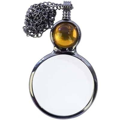 Imagen de TOFBS Vidrio de Aumento, Lupa Colgante Lectura, Collares Lupa, Colgante, Lectura Decoración, Moda, para Leer Libros, Periódicos, Trabajar o Viajar (Amarillo)