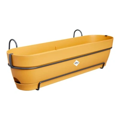 Imagen de Elho Vibia Campana Trough Allin1 70 Jardinera por Balcón Ø 70.4 x H 17.7 cm Amarillo/Honey Yellow