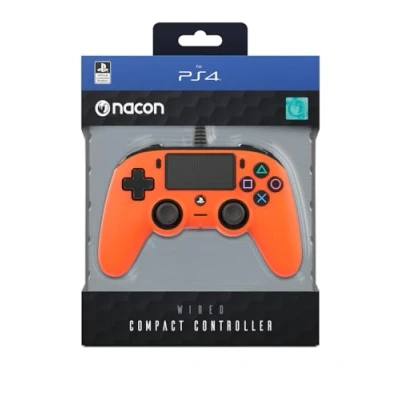Imagen de Nacon Compact Mando con licencia Oficial Sony para PS4 y PC, Gaming Controller Cable Naranja