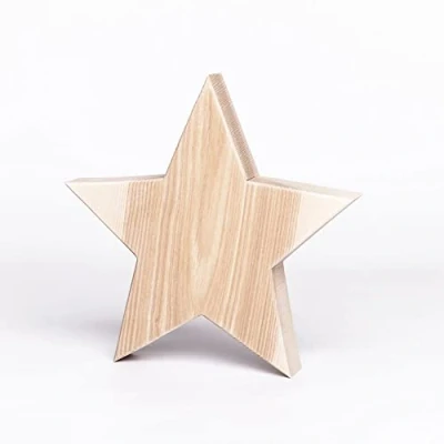 Imagen de WOODS Estrella de madera fresno I decoración hecha a mano en Baviera para colocar acogedor Adviento y Navidad ventana, pasillo, puerta &amp; Co grande 30 x cm