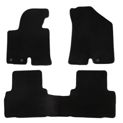 Imagen de DBS 1765593 Alfombrillas de coche A medida para 3 uds. Antideslizante Moqueta en negro 1000 g/m² Aspecto terciopelo Modelo Luxe