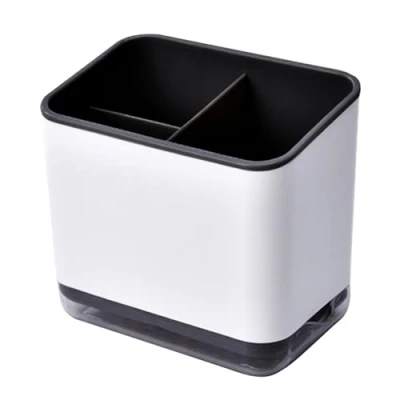 Imagen de Greyoe Escurridor de Cubiertos, Porta Utensilios Cocina, Estante para Cubiertos Multifuncional Almacenamiento 3 Compartimentos Escurrir (Negro)