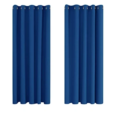 Imagen de Deconovo Cortinas Opacas 2 Piezas para Dormitorio Salón Modernas, Aislantes Térmicas y Reducción de Ruido, EcolóGicas Certificadas,168 x 138 cm Azul Oscuro