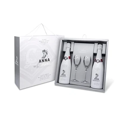 Imagen de ANNA de CODORNIU, Blanc Blancs Cava Brut, Estuche 2 copas y botellas 0.75 L