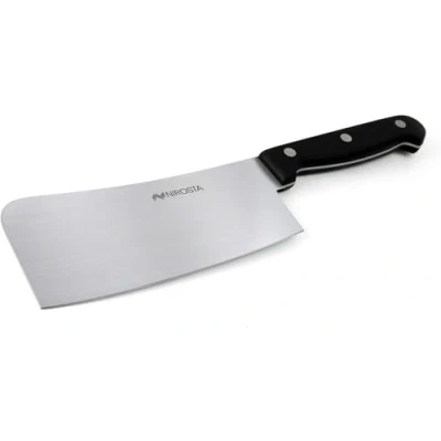 Imagen de Fackelmann Nirosta Macheta Cocina Japonesa Mega, Ideal para trinchar carne con hueso, Cuchillo Carnicero Profesional,27x6,7cm, Colores Negro e Inoxidable, 27cm, 1ud, 3 años de Garantía
