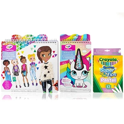 Imagen de CRAYOLA Creations, Set Coloring con Pegatinas Moda y Unicornios, Actividades Regalo Creativo para Niñas, Edad 6+
