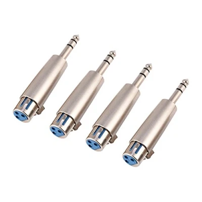 Imagen de 4 Unids 3 Pin XLR Hembra a EST¡§REO Macho 6.35mm 1/4&quot; Conector de Enchufe Audio MICR¡§?Fono Adaptador Adaptadores Accesorios Imagen y Sonido