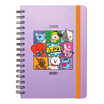 Imagen de ERIK Agenda escolar 2020/2021 A5 Semana vista, Producto oficial BT21, 12 meses (14,8x21 cm)