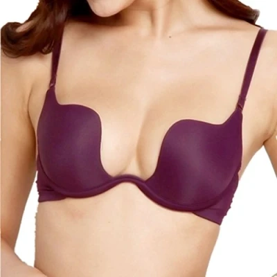 Imagen de ZUKULIFE Sujetador Push up Multiuso para Mujer con Tirantes Multiposición, Púrpura, 85B, Label: 70B