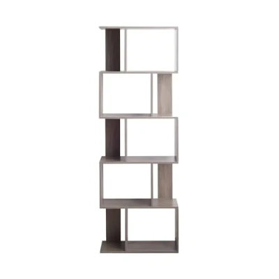 Imagen de Rebecca Mobili Librería Gris para Sala De Estar, Estantes Oficina, 10 Madera, MDF, Moderno Medidas: 169 x 60 24 cm (AxANxF) Art. RE6400