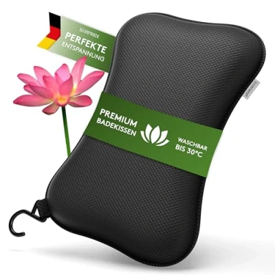 Imagen de SilverRack Almohada para bañera de alta calidad, color negro, cojín baño con ventosas, cervical como cuello y reposacabezas Hottub Accesorios Bath Pillow Spa