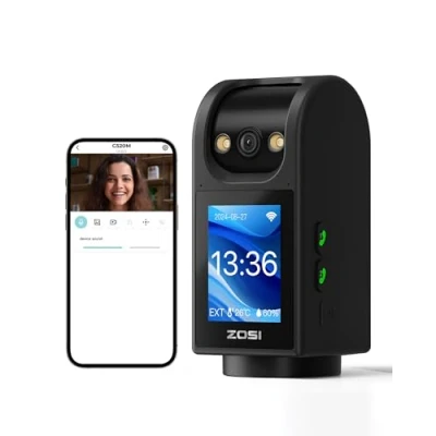 Imagen de ZOSI 4MP Cámara Vigilancia WiFi Interior con Pantalla de 2,8 Pulgadas, 2,4G/5G PT Seguridad, 360 Vista para Bebé/Mascota, AI Detección y Seguimiento Automático, Audio Bidireccional, C520M