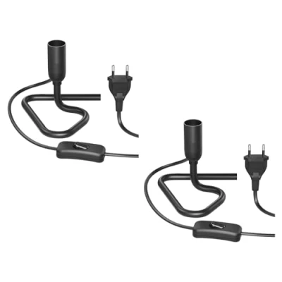 Imagen de ledscom.de 2 piezas Lámpara de mesa/Portalámpara/Triángulo base triangular TRIN, interruptor, aluminio, negro, 1x E14 máx. 60W