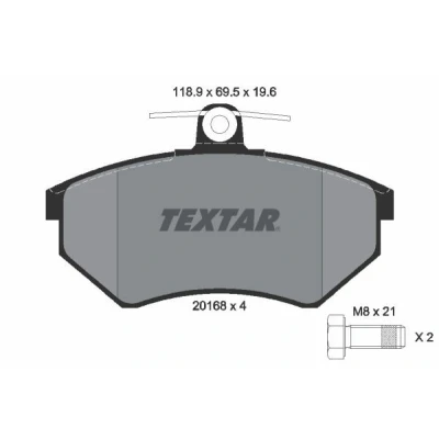 Imagen de TEXTAR 2016804 Juego de pastillas freno no preparado para indicador desgaste con tornillos pinza VOLKSWAGEN: GOLF 3, 2