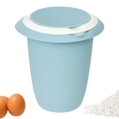 Imagen de Westmark Recipiente para batir Con tapa de dos partes, 1 l, pico, Plástico, Blanco/azul, 3151227B