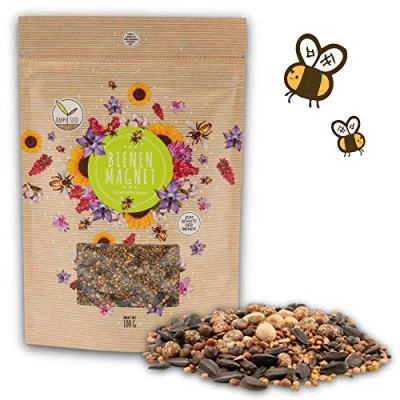 Imagen de 100 g de semillas prado flores para un mimbre abejas colorido, mezcla silvestres coloridas y néctares mariposas (incluye libro electrónico gratuito)