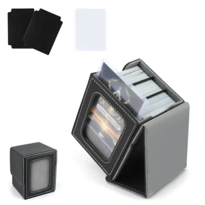 Imagen de Deck Box para MTG, Caja de Cartascon Exhibición Commander, Almacenamiento 100 Cartas Manga, Cuero con 2 Separadores Cartas, Baraja Magnética Tgc/Tarjetas