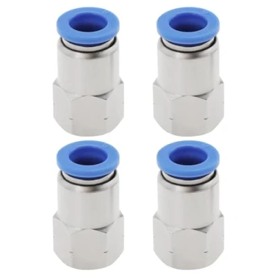 Imagen de EMSea 4 Uds. Tubo de 8mm OD X 1/8&quot; NPT Adaptador Conector Neumático Rosca Hembra Ajuste A Presión Accesorios Aire Empuje Recto para Conectar
