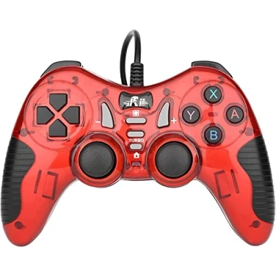 Imagen de Rii Gaming GP500 Controlador con cable para juegos PC, PS3 joystick doble vibración asimétrica USB Joy pad Handler