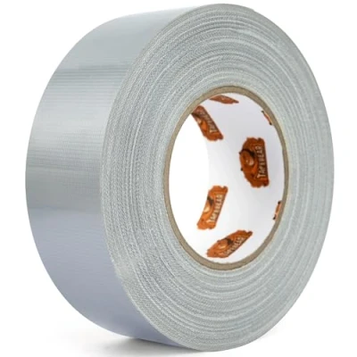 Imagen de TAPEBEAR Cinta Americana Plata Gris 48mm x 32m, Súper alta Estanqueidad de Tela Reforzada para Reparar, Fijar, Agrupar, Reforzar o Sellar, 420mic Espeso