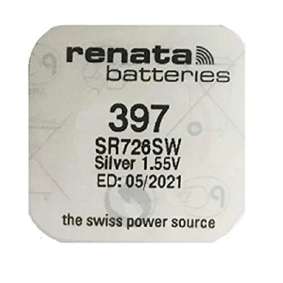 Imagen de Renata Lote de 3 pilas botón plata óxido 397/SR726SW 0% mercurio